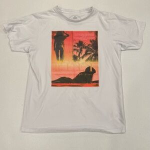 Reef White Beach Babe Palm Tree T Shirt Life’s Short Go Surf Large